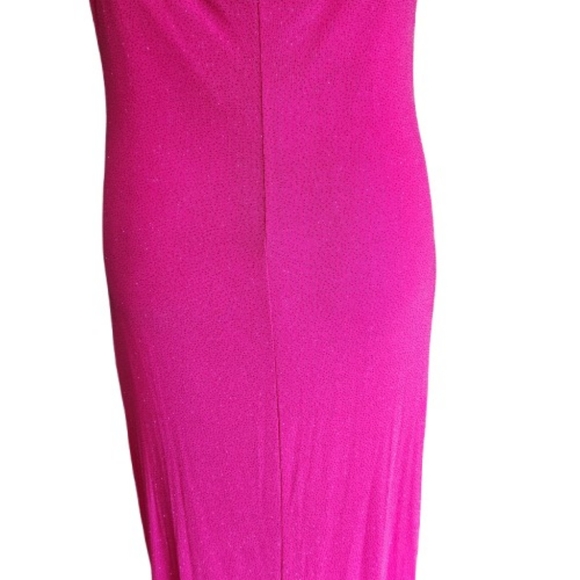 🆕️⬇️Lovely Grace Hot Pink Ruched Glitter Maxi Dress - Picture 11 of 16